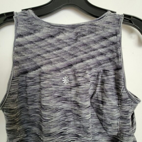 Athleta Ruched Heather Gray Fastest Track Racerback Workout Tank Top Sz Medium - Picture 5 of 9